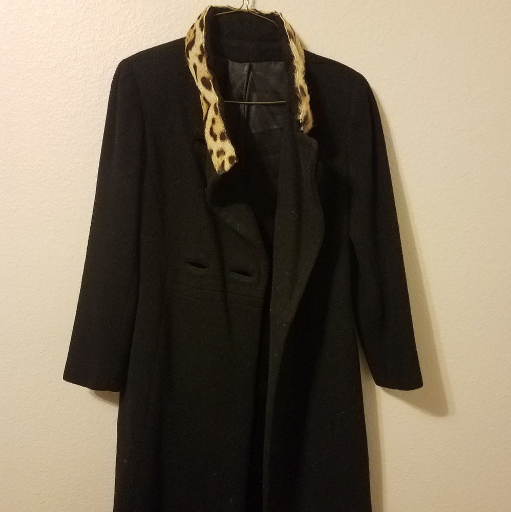 !!REAL!! Ocelot Fur Wool long coat